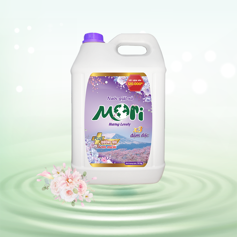 Nước giặt xả Mori hương Lovely can 10KG